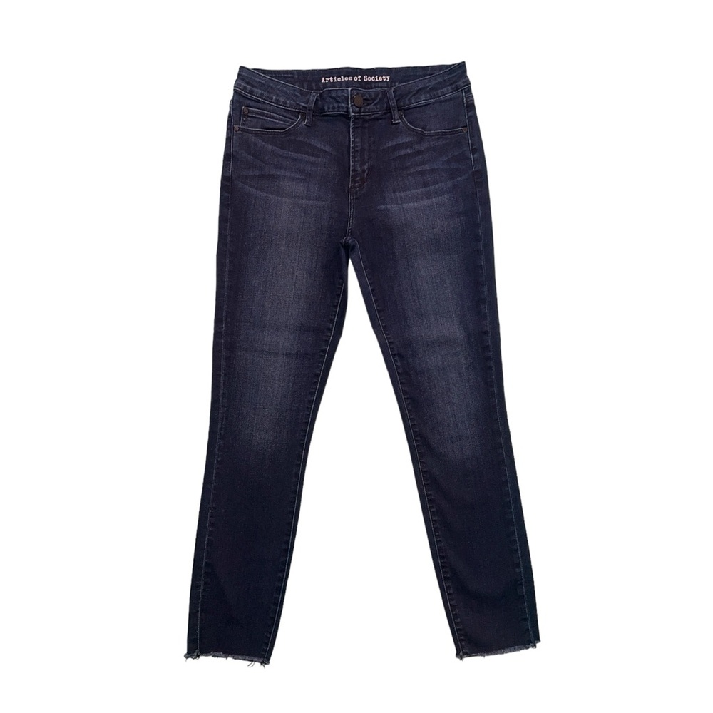 Articles Of Society Dark Wash High Rise Cut Off Skinny Leg Jeans Carly 30